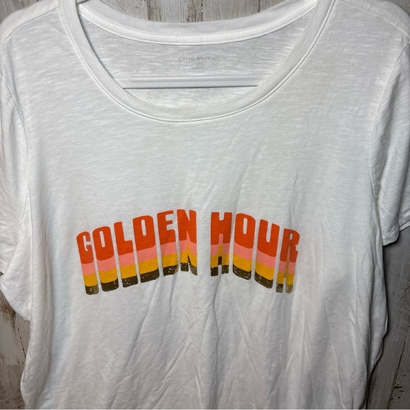 Lane Bryant Women's Sz 22/24 Golden Hour Graphic TShirt Cotton Blend White - Picture 7 of 15